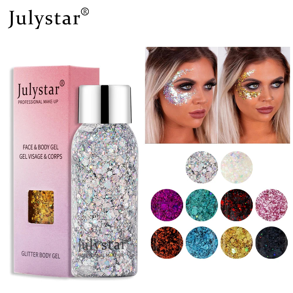 SADOER Glitter Body & Face Shimmer Gel 30ml | Festival Makeup
