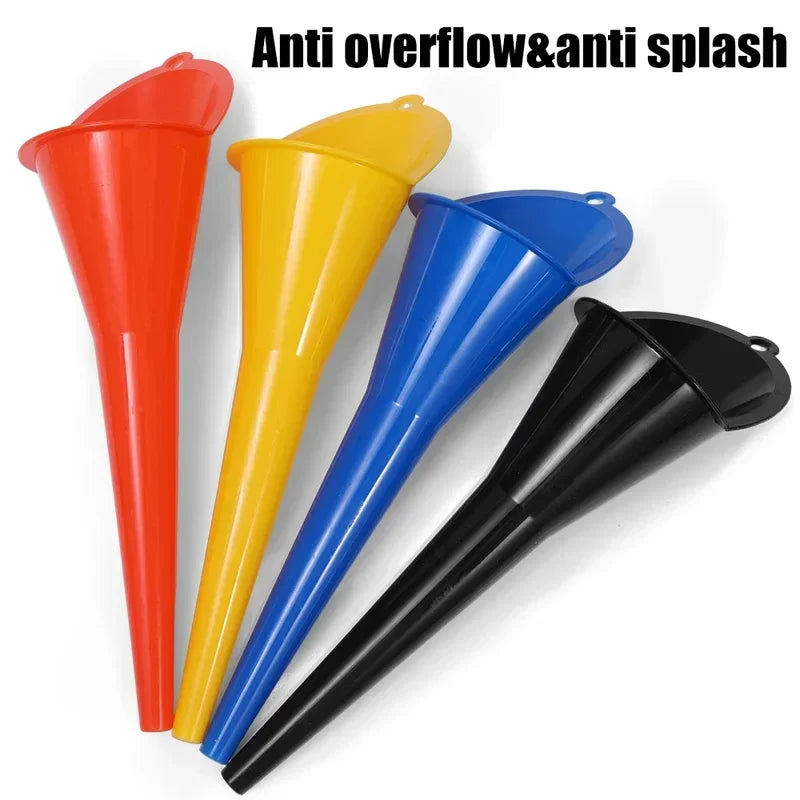 Long Stem Plastic Oil Funnel - Anti-Splash Design for Car & Motorcycle - Durable & Leak-Resistant Refueling Tool Oasis Select