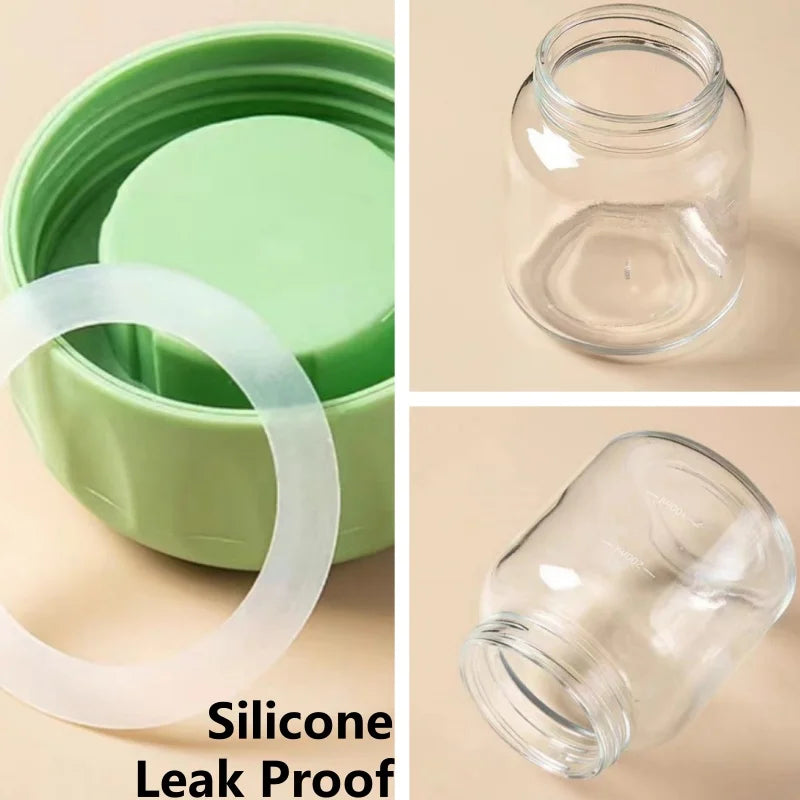 300ML Small Glass Water Bottles with Lid Portable Cute Mini Cylindrical Solid Color Leak Proof Water Cup Student Drinking Bottle Oasis Select