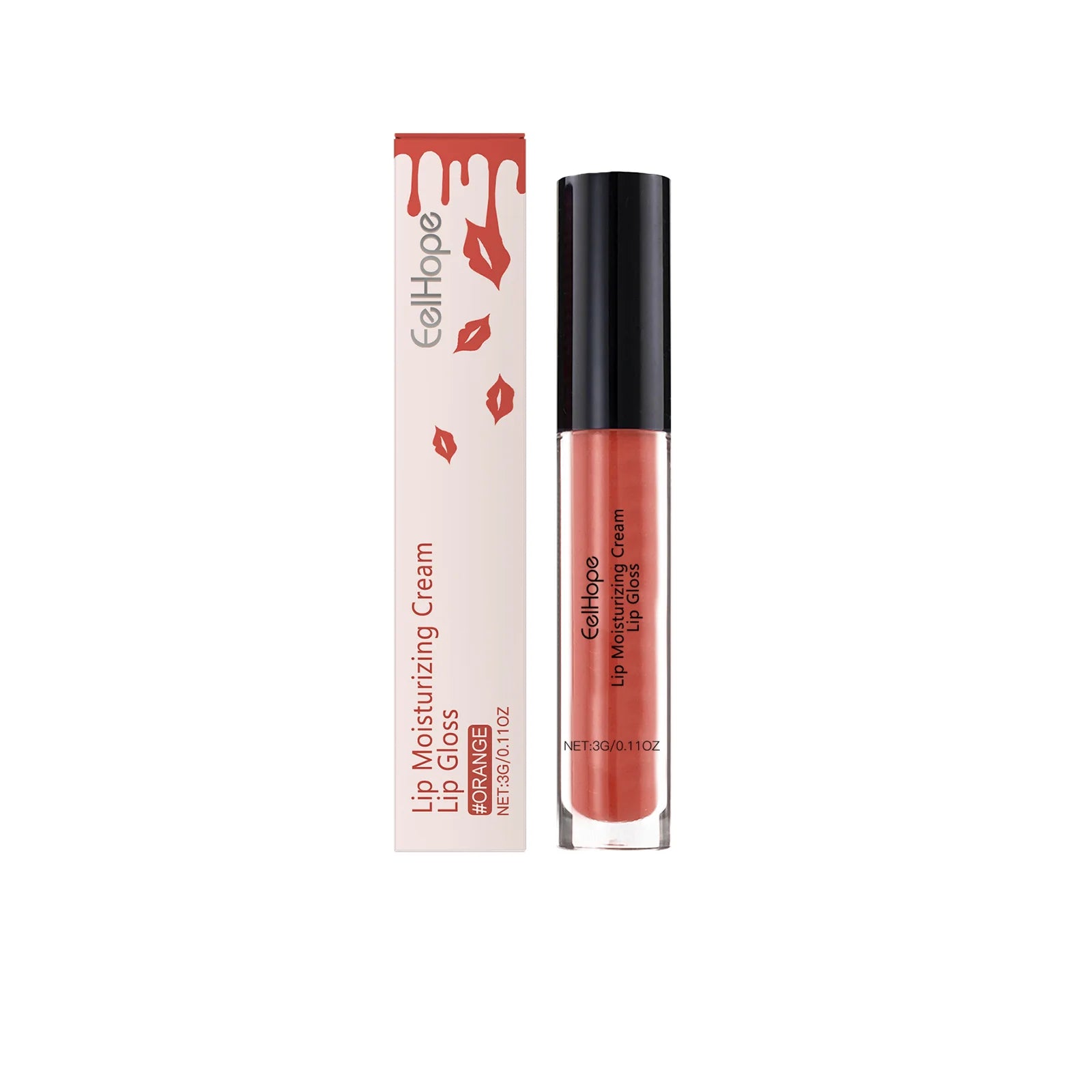 Eelhope Moisturizing Lip Gloss – Non-Sticky, Long-Lasting Glow Lip Gloss Oasis Select ORANGE