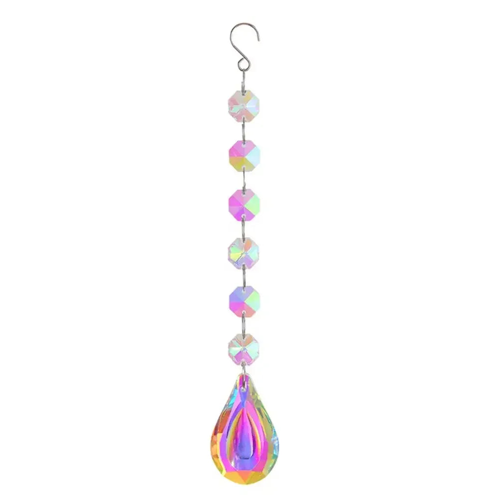 1PCs Crystal Suncatcher 9cm Curtain Pendant Sun Catcher AB Color Rainbow Chaser Glass Prism Outdoor Window Home Garden Decor Oasis Select 6-50mm