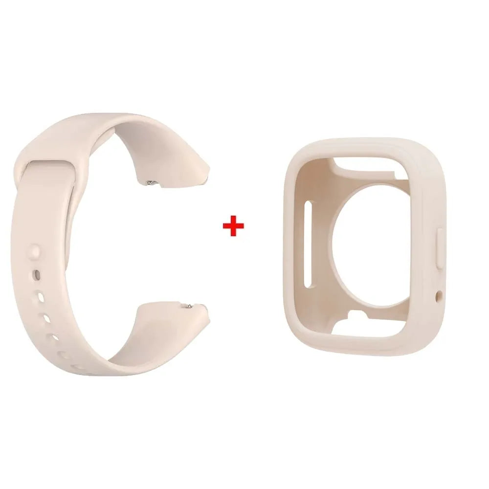 Silicone Strap & Case for Redmi Watch 3 Active / Lite Watch Strap & Case Oasis Select Ivory Redmi Watch 3 Active