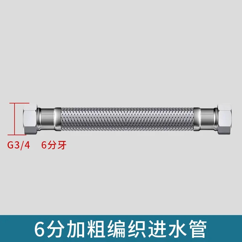 G1/2"-G3/4" SUS304 Water Inlet Hose Faucet 20cm-200cm Hose Water Heater Pipe Toilet Connection Kitchen Bathroom Hose Tube Oasis Select G 3-4 Hose 200cm