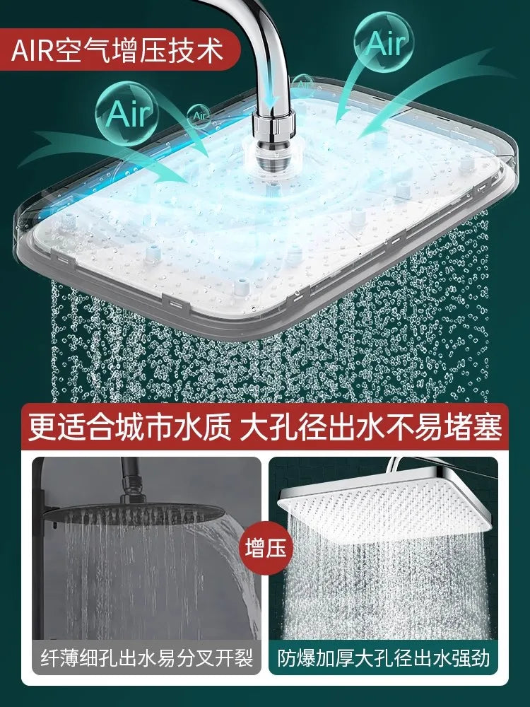 New 14 Inch Big Panel Rainfall Shower Head,High Pressure Shower Head,Water Saving,Top Rain Shower Faucet Bathroom Accessories Oasis Select