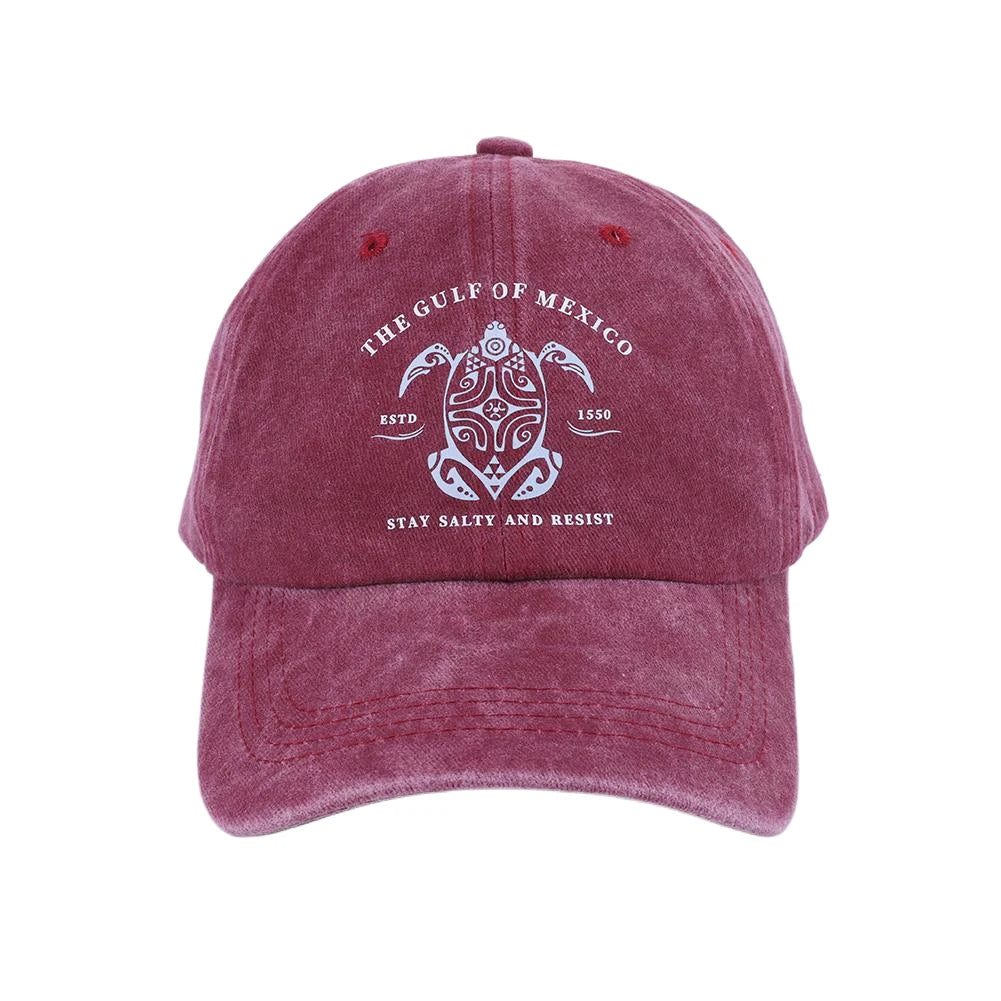 Washed Cotton Baseball Cap Retro Golf Dad Hat Adjustable Trucker Hat Plain Cap Outdoor Sports Sun Hat for Men Women Unisex Oasis Select wine red spain