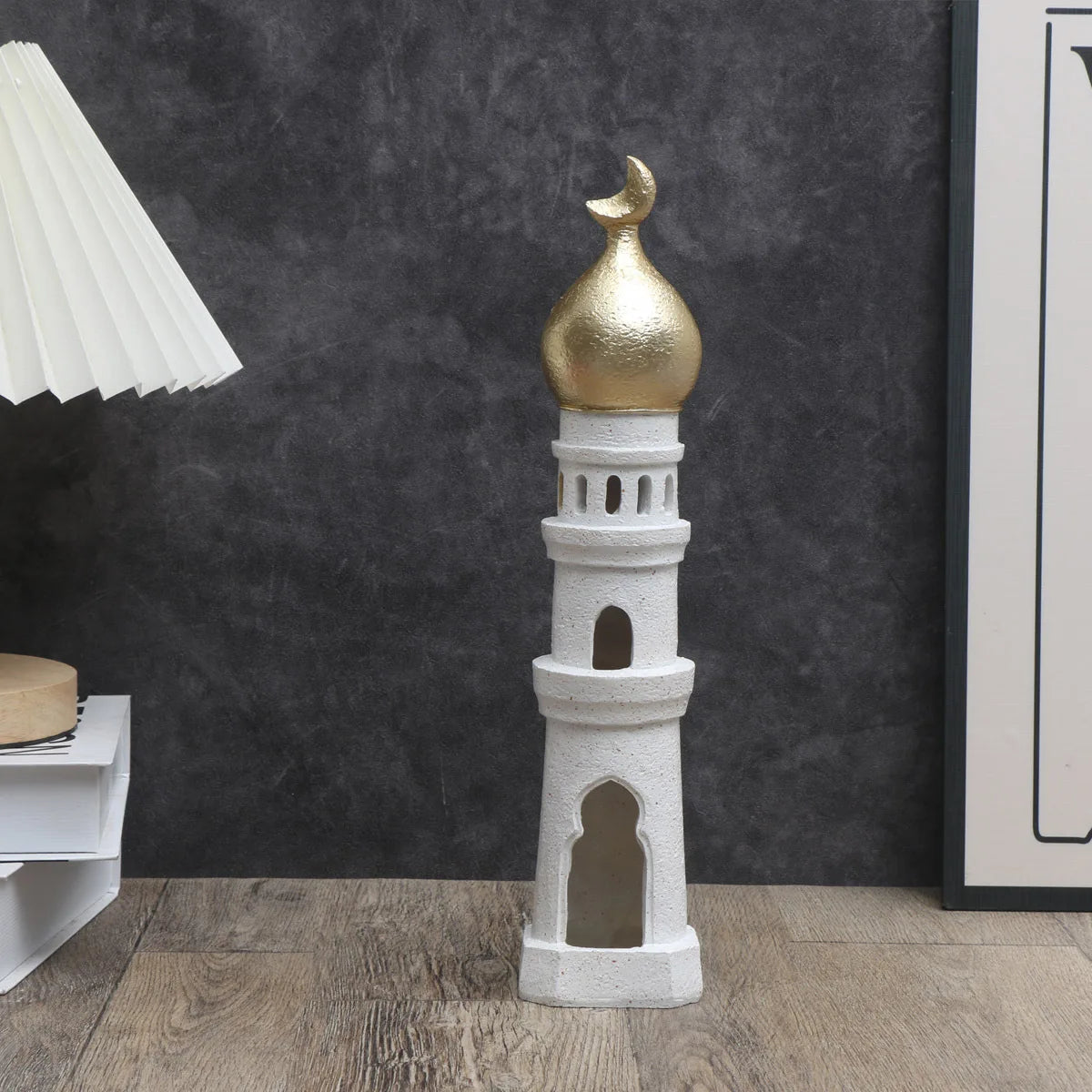 Middle Eastern Castle Moon Tower Resin Statue | Home Decor