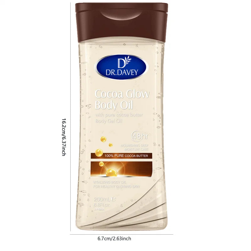 DR.DAVEY Cocoa Glow Body Oil 200ml – Hydrating Skin Care Oil