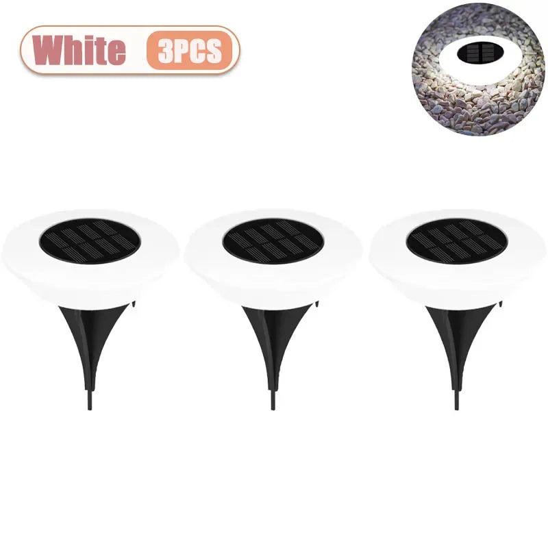 1-10PCS Solar Powered Lawn Lights Outdoor Waterproof Garden Lights LED Floor Lights Landscape Lighting Buried for Yard Decor Oasis Select White-3PCS