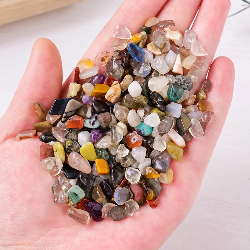 50/100g Natural Stone Crystal Chips Stone 3-12mm Irregular Gemstones Healing Crystal Loose Rocks Bead for Crafts, Vases Filler Oasis Select
