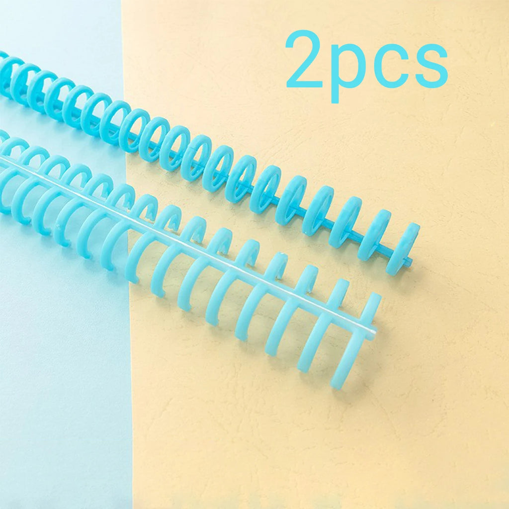 1-4pcs plastic 30-hole binder spine, can be cut, can hold up to 85 sheets of paper, DIY paper notebook album. Oasis Select 2Pcs blue