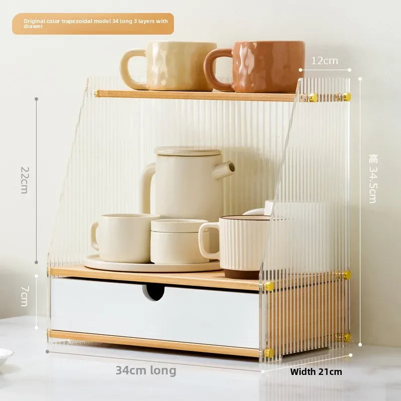 Dust-proof cup storage rack, cup holder, water cup storage rack, tea set, cup holder, coffee cup, mug storage box. Oasis Select Trapezoidal A