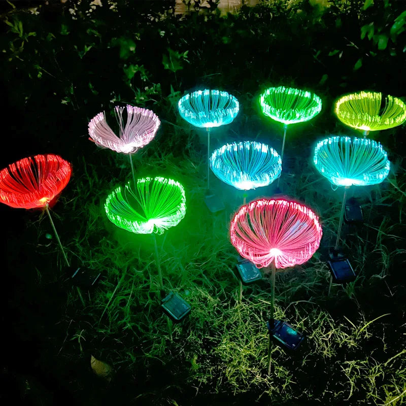 Outdoor Waterproof Solar Led Fiber Optic Jellyfish Light Atmosphere Decorative Light Garden Garden Villa Ground Lawn Light Oasis Select
