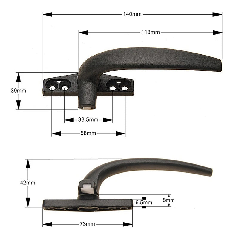 Aluminum Alloy Window Handle – Swing & Push-Out Lock