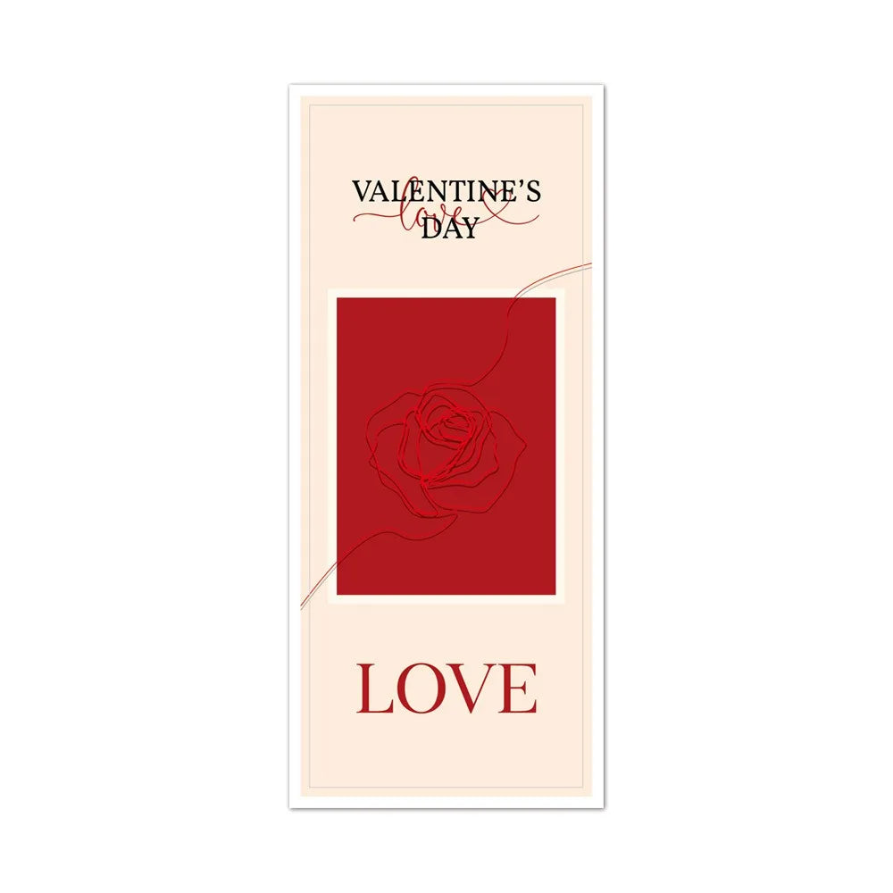 50PCS Red Happy Valentine's Day Stickers Self Adhesive Emboss Rose Flower Wrapping Sealing Label Rectangle Packing Ornament Oasis Select 50pcs 1600*900*700MM