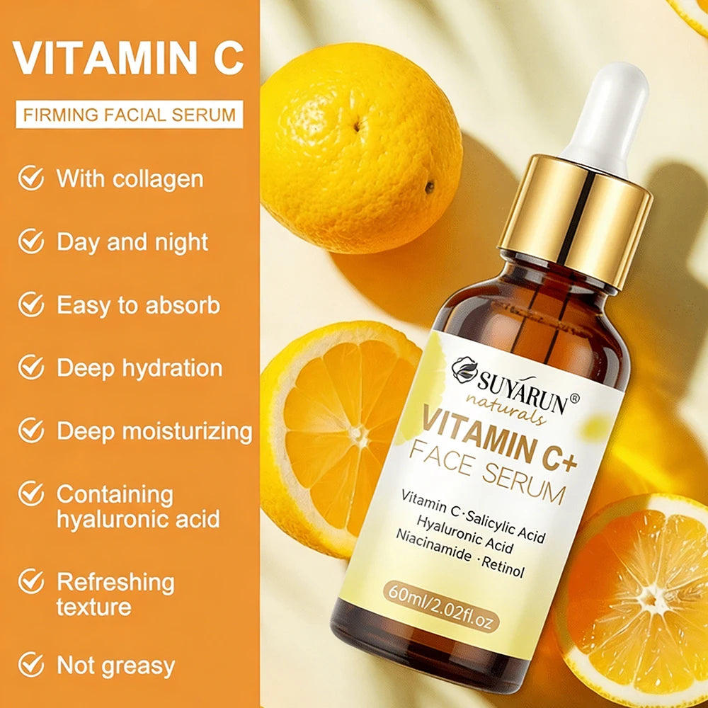 SUYARUN Vitamin C Facial Serum - Brightening, Antioxidant, Fade Dark Spots & Hydrating Treatment for Glowing Skin. Oasis Select