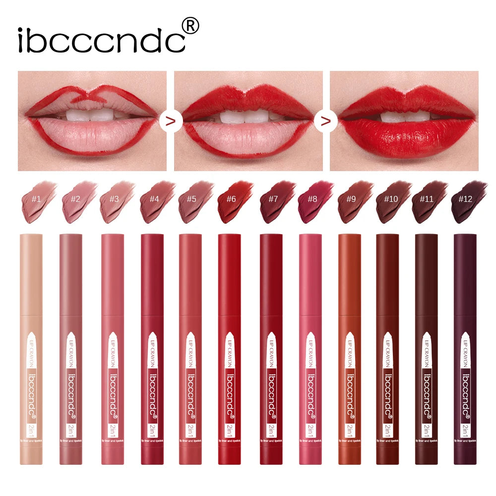 6color/Set Matte Lip Crayon Moisturizing Lip Liner Built-In Sharpener Lipliner Pencil 2 In 1 Lip Liner And Lipstick Pen Oasis Select