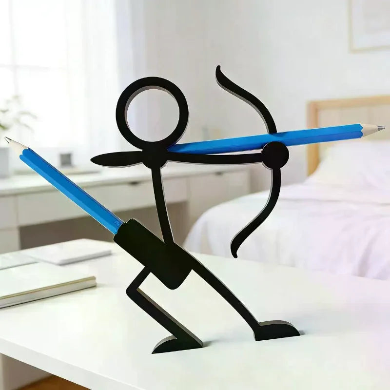 Creative 3D Printed Stick Figure Pencil Holders Pen Stands Pen Pots Desktop Ornaments Office School Supplies Stationery Gift Oasis Select