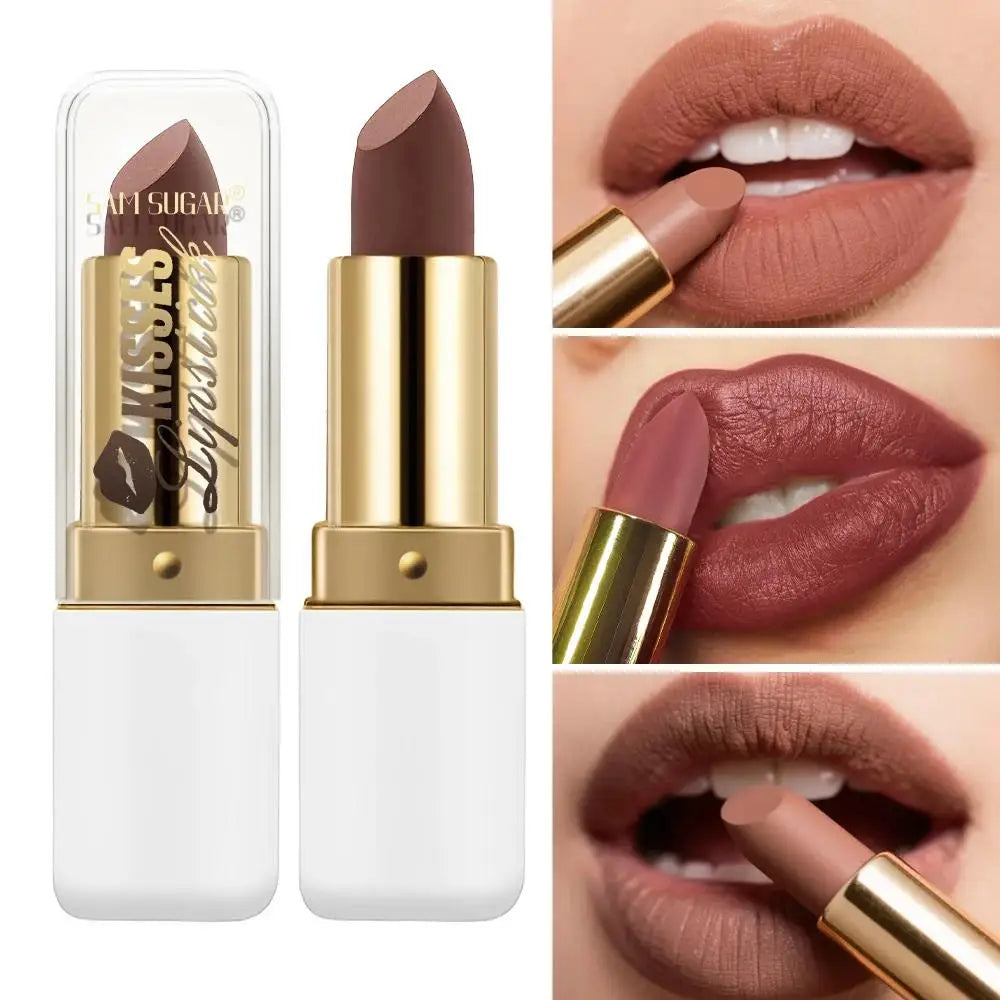 SAM SUGAR Metallic Pearlescent Lipstick – Matte Velvet Waterproof