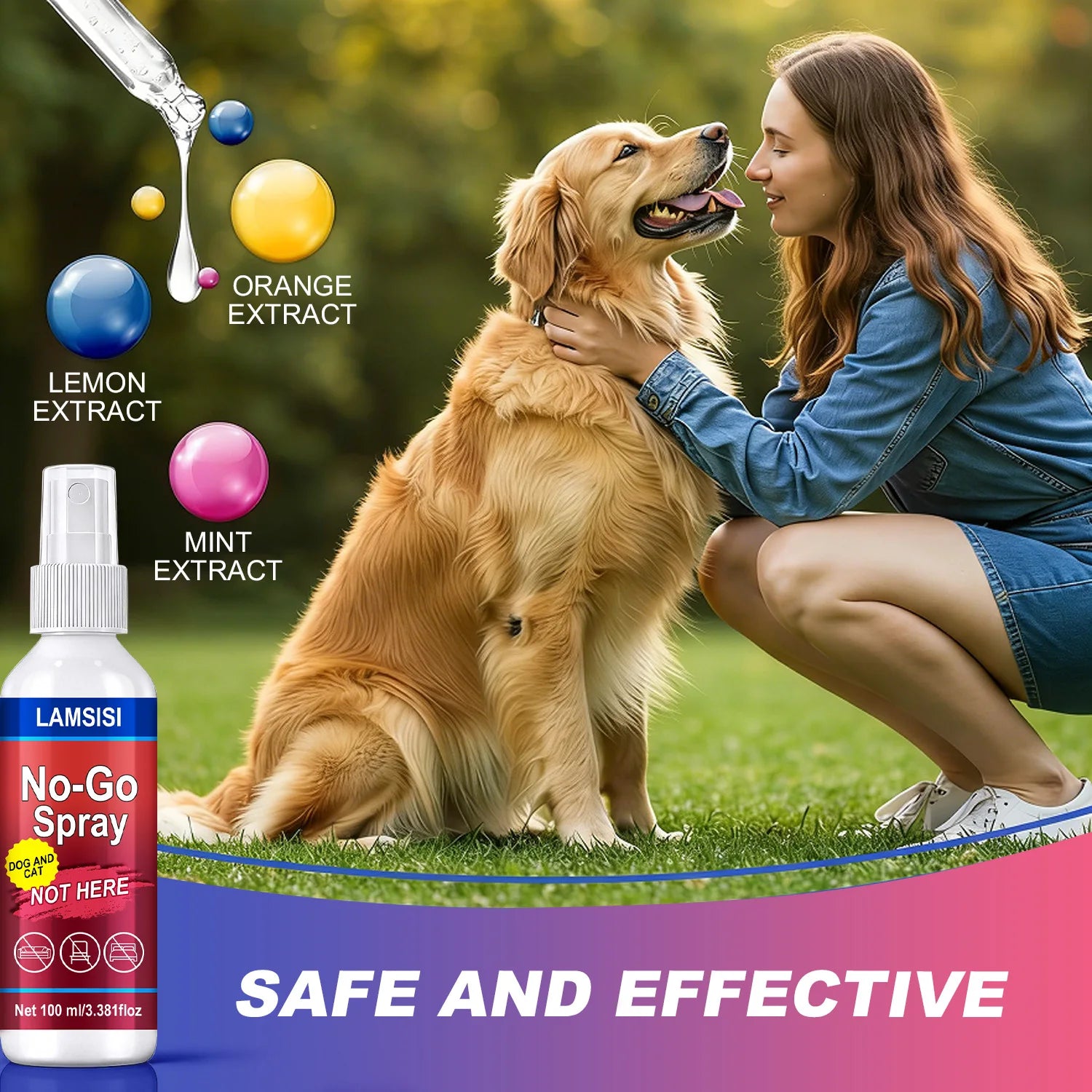 No-Go Spray for Dogs & Cats – 100ml Natural Pet Deterrent Pet Deterrent Spray Oasis Select