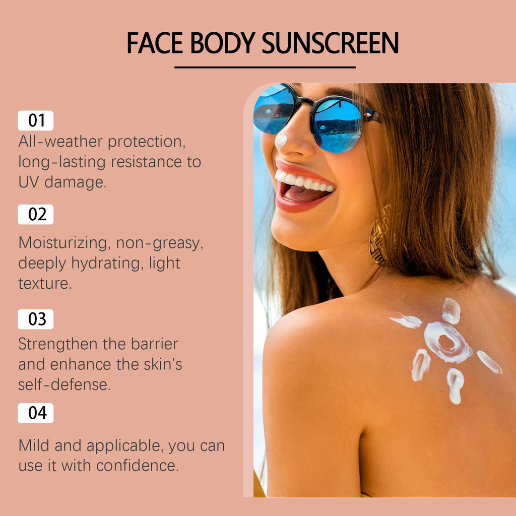 SPF 30+ Facial & Body Sunscreen – Waterproof Moisturizing UV Block Facial Body Sunscreen Oasis Select
