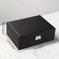 1pc Simple Double-layer Jewelry Storage Box for Ring Necklace Storage with Lock Decoration Jewelry Packaging Jewelry Organizer Oasis Select black
