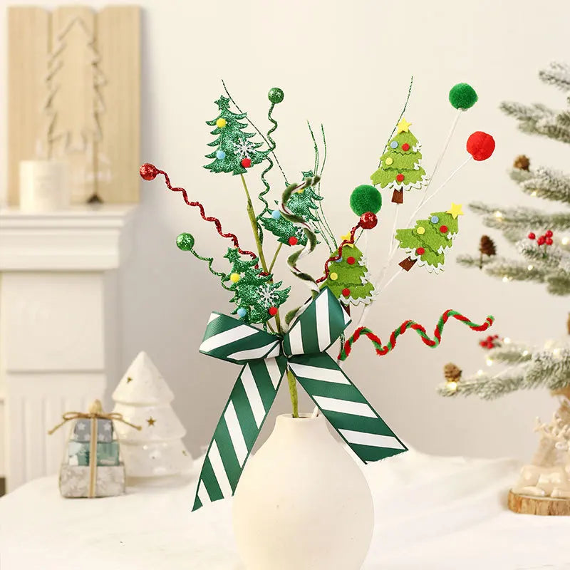 Christmas Branch Candy Bell Christmas Tree Bouquet For Diy Wreath Flower Arrangement Accessories Christmas New Year Decoration Oasis Select