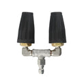 360°Rotating Dual Turbo Nozzle Pressure Washer 1/4" Quick Connector 2.0 Orifice Twin Turbo Nozzle 4000 PSI Stainless Steel Oasis Select black