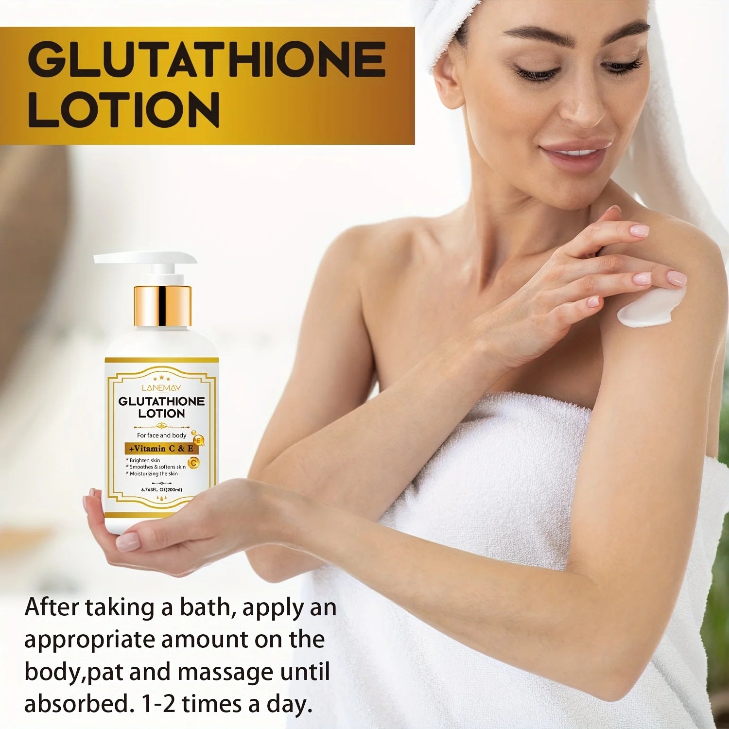 Glutathione Lotion Vitamin C & E – Brightening Body Moisturizer Body Brightening Lotion Oasis Select