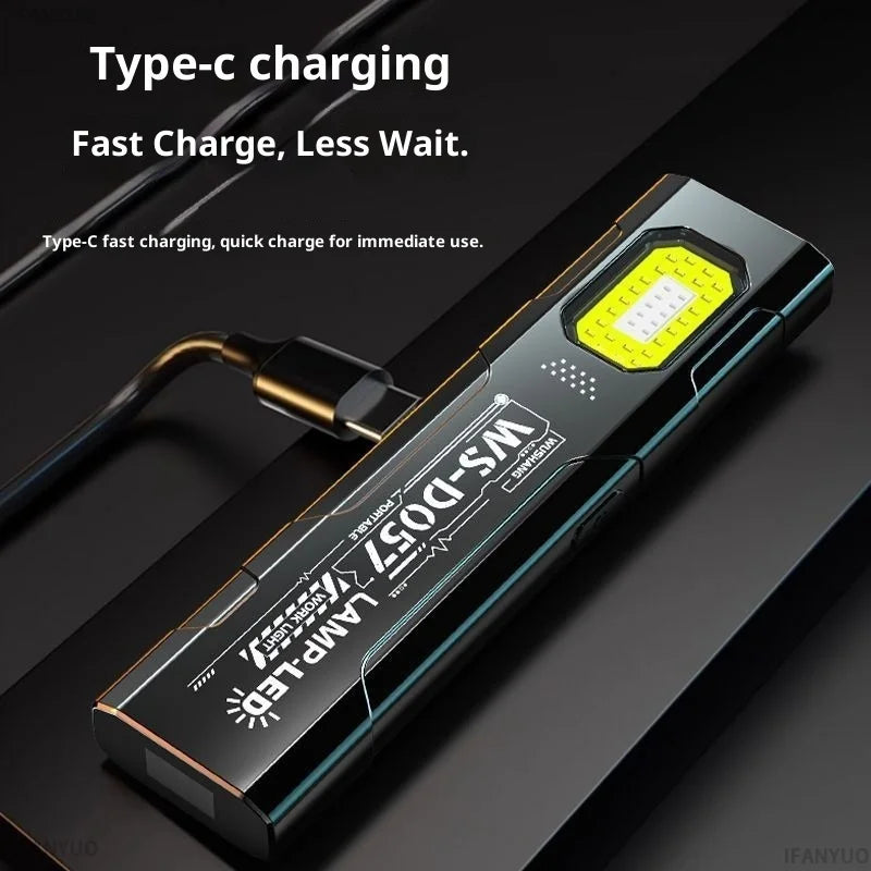LED Keychain Flashlight Rechargeable 550LM Portable Mini Torch Pocket Lantern Flood Work Light with Magnet for Outdoor Emergency Oasis Select