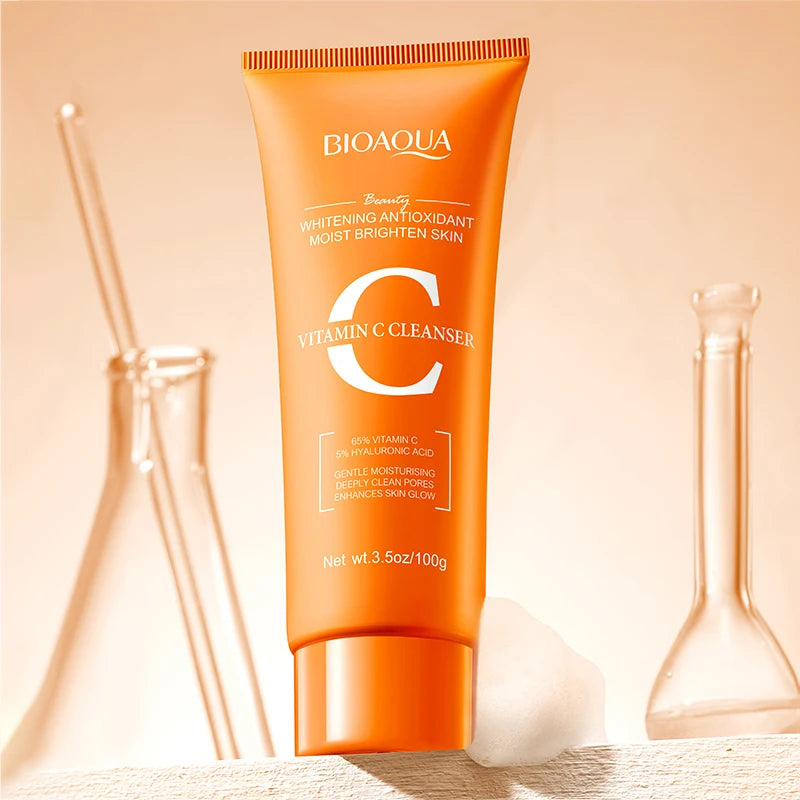 BIOAQUA Vitamin C Facial Cleanser – Brightening Foam Face Wash Vitamin C Face Wash Oasis Select vitamin C