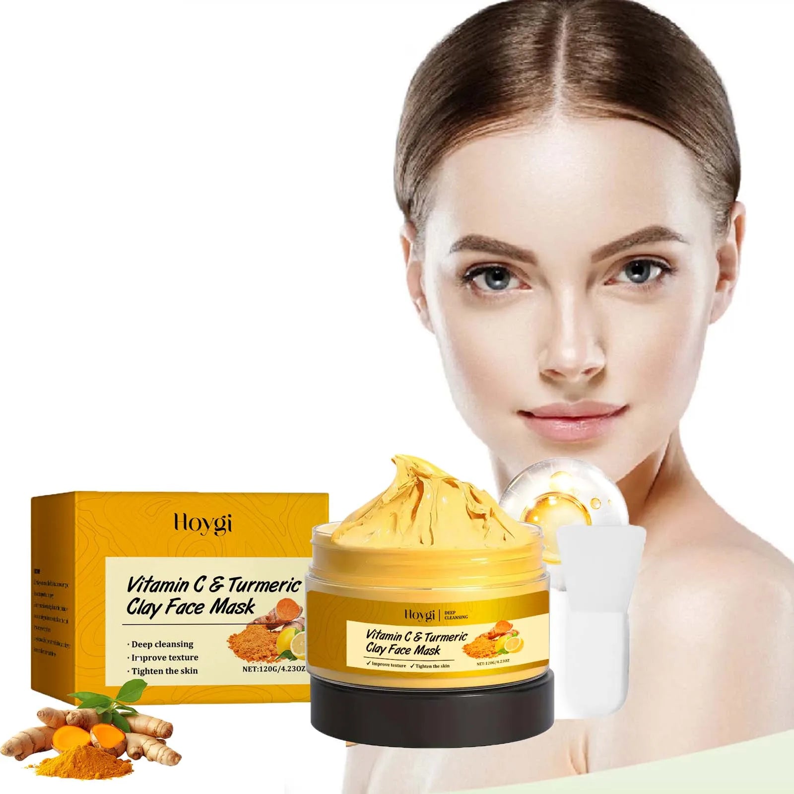 Hoygi Vitamin C Turmeric Clay Mask – Pores & Dark Spots Clay Face Mask Oasis Select