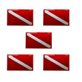 5PC Scuba Diver Flag Sticker Diver Down Flag Decal Weatherproof UV Resistant Vinyl Diving Sticker for Tanks Cars Laptops Bottles Oasis Select 5 Pieces