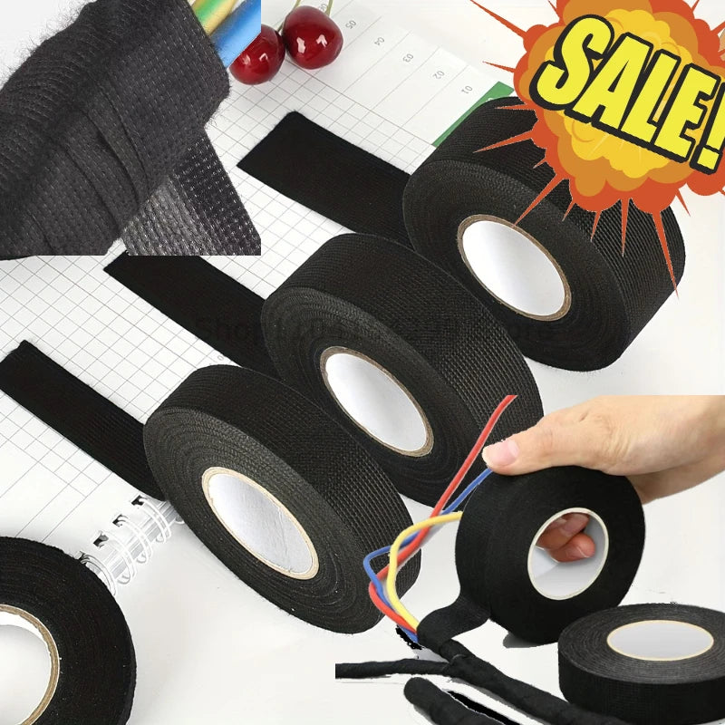 Electrical Insulating Tape Heat Resistant Harness Tape 9/15/50MM Car Cable Harness Wiring Loom Protection Waterproof Tape Oasis Select