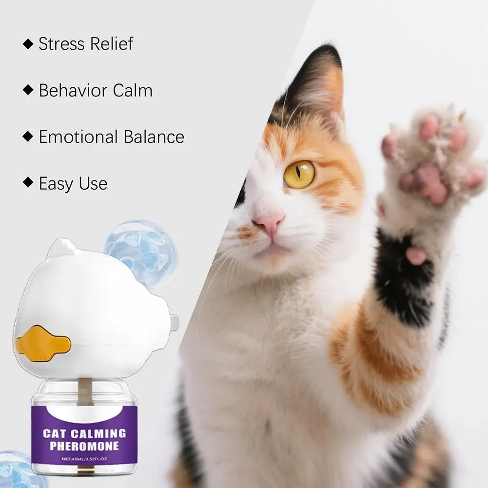 45ML Pheromone Diffuser for Cats, Pet Emotional Soothing Calming Effectively Relieves Anxiety Stress Reduce Scratching Device Oasis Select