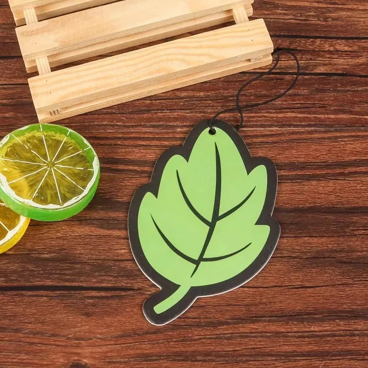 1/2/3/4Pcs Car Air Freshener Natural Scented Tea Paper Auto Hanging Vanilla Perfume Fragrance Leaf Shape Car Interior Oasis Select 1pcs-green