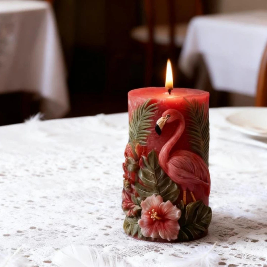 Flamingo 3D Relief Scented Candle Silicone Mold DIY Flamingo Ornament Silicone Mold For Home Decor Oasis Select