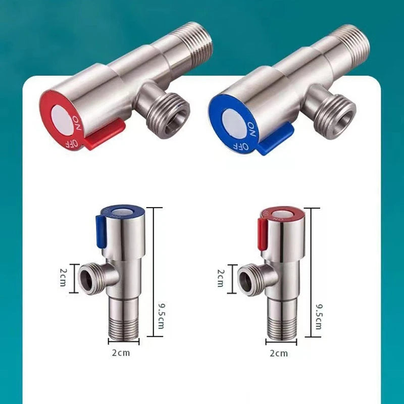 Stainless Steel Hot Cold Inlet Valve Toilet Filling Angle Valves Sink Basin Water Heater Faucet For Kitchen Bathroom Accessories Oasis Select