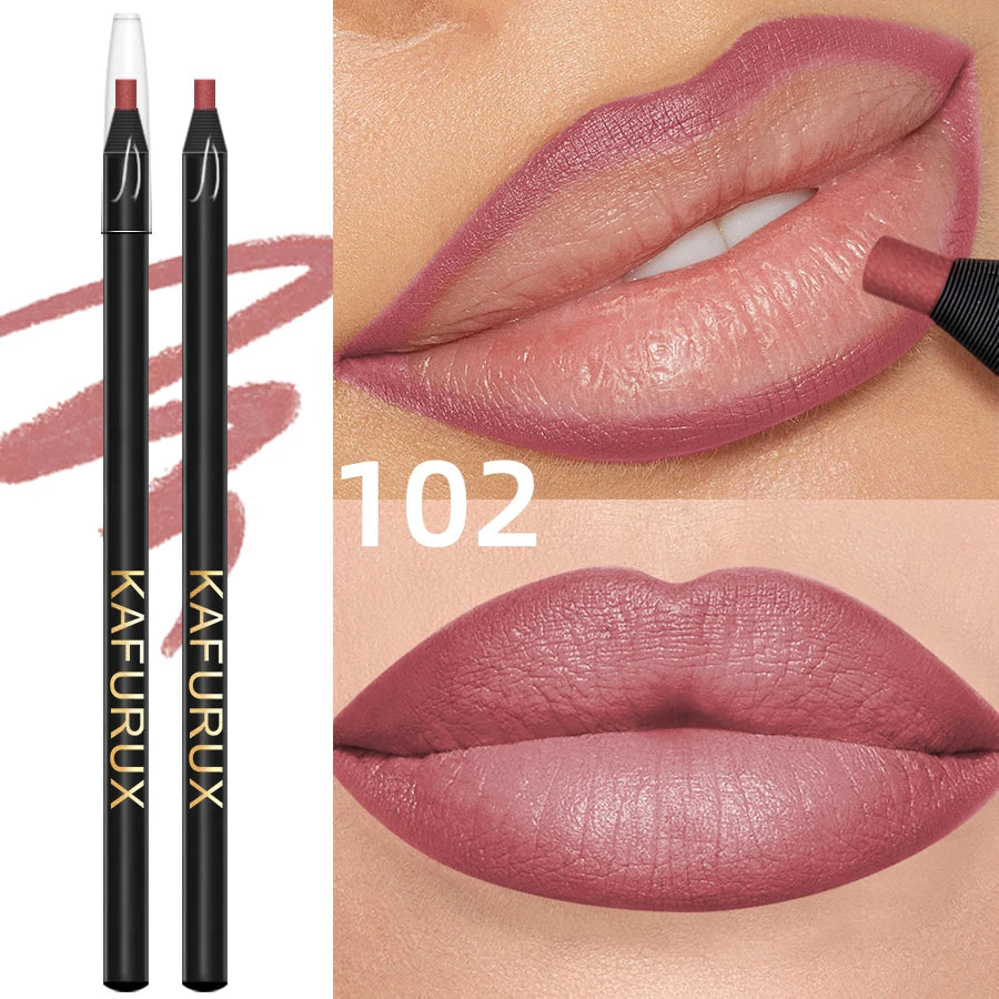 KAFURUX Waterproof Matte Lip Liner | 12 Colors, Long-Lasting