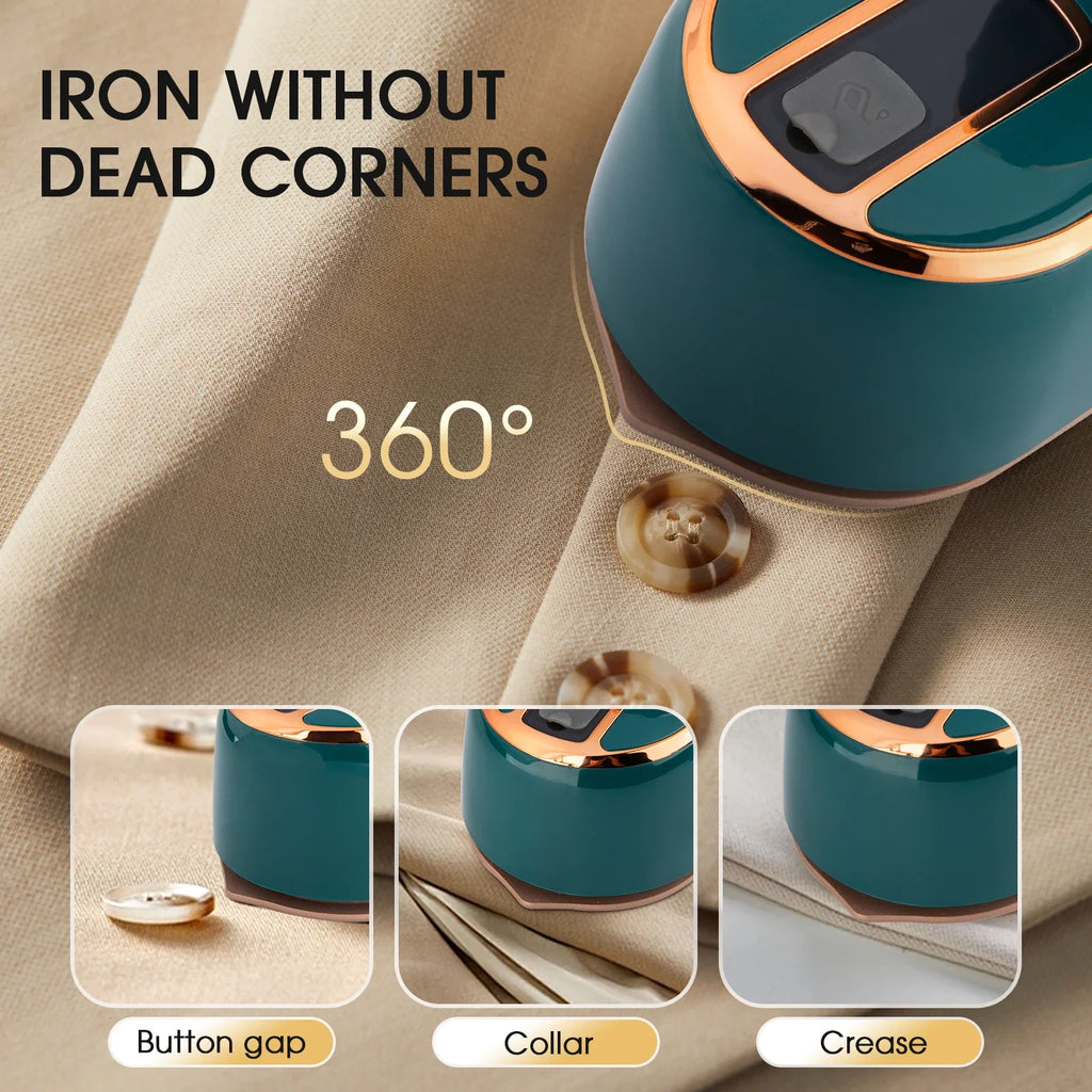 URGGU Handheld Steam Iron LCD & Steam Brush | Portable Mini Iron