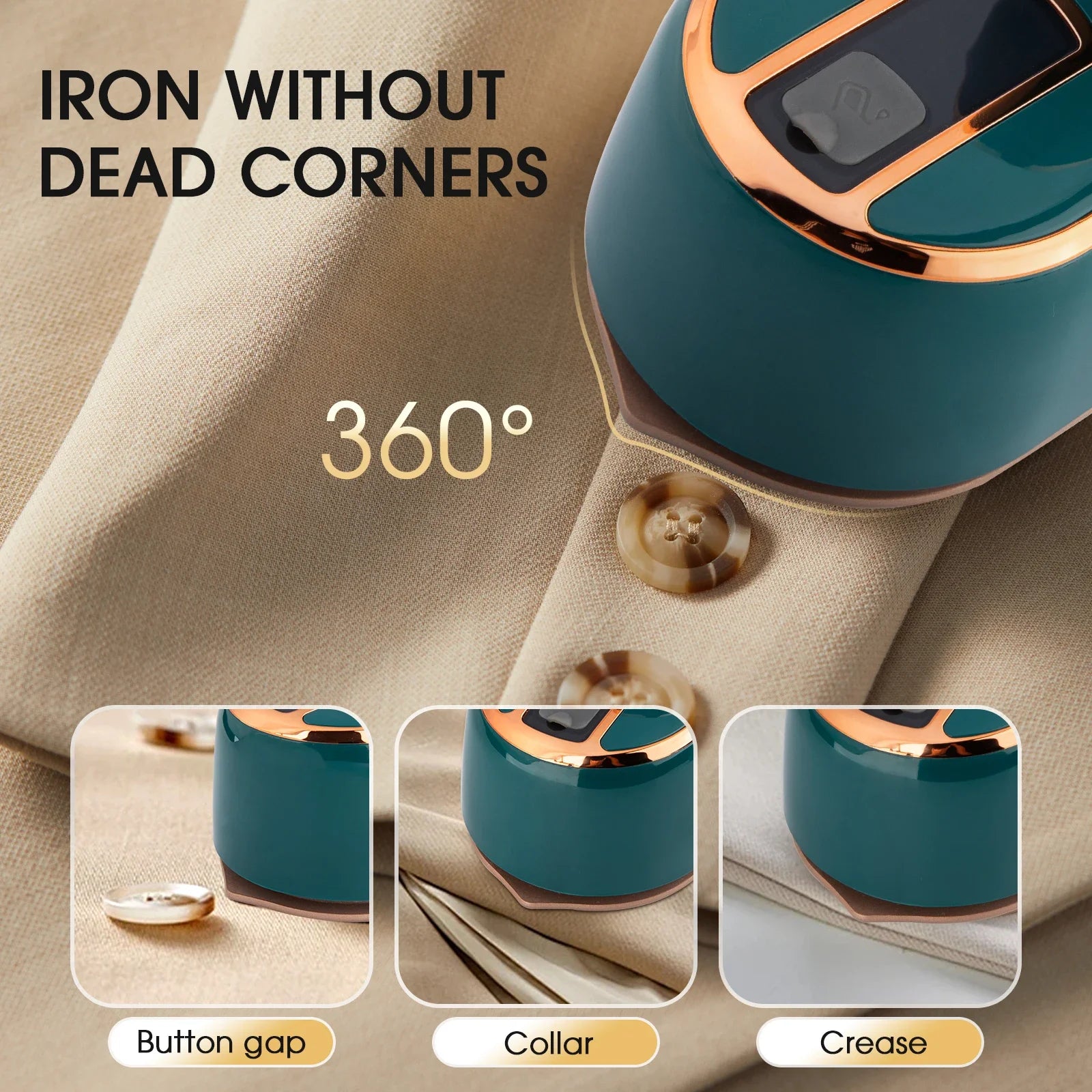 URGGU Handheld Steam Iron LCD & Steam Brush | Portable Mini Iron