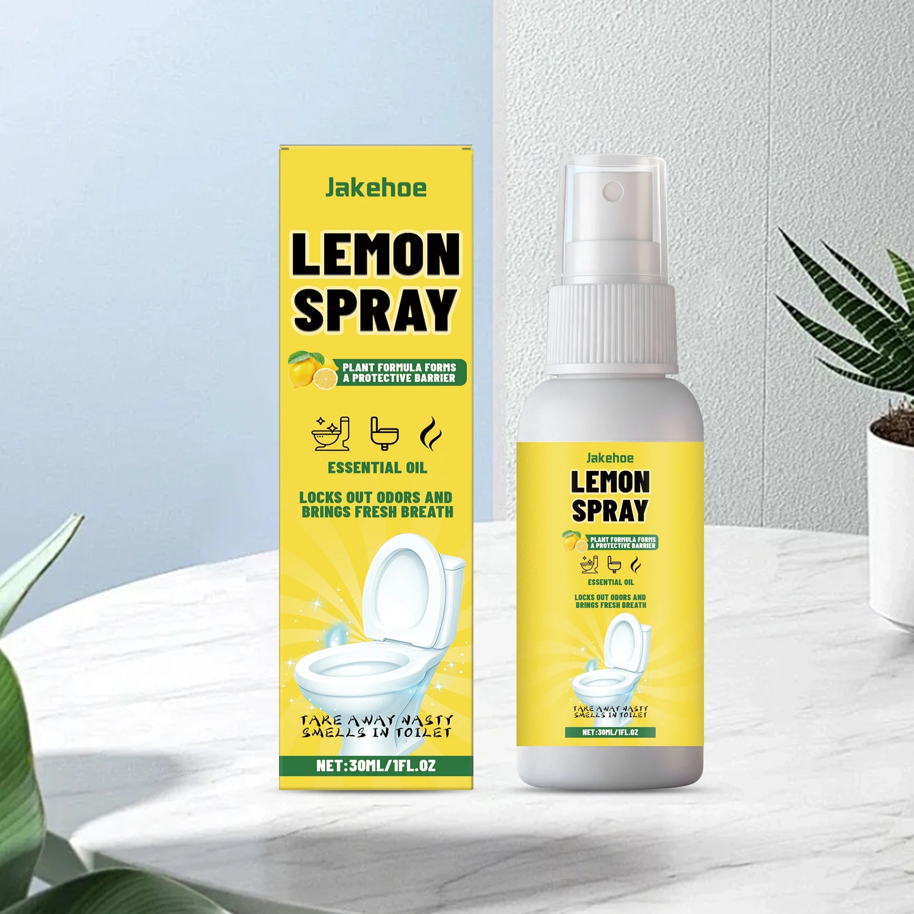 Lemon Toilet Spray for Deodorizing Descaling Remove Stains Fragrant and Refreshing Scent Toilet Deodorization Spray Oasis Select
