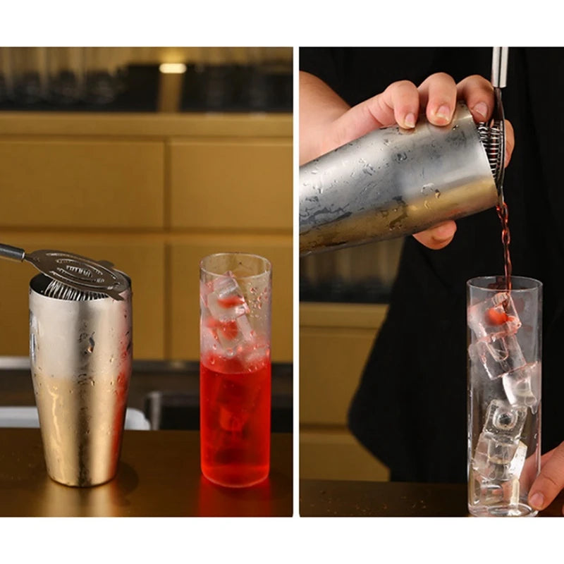 Stainless Steel Boston Mixer Set Bartending Kit Bar Tools With Cocktail Recipe, Pourer Muddler Jigger Oasis Select