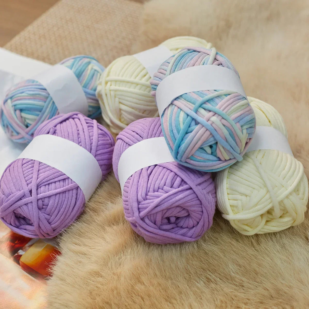 DIY Handmade Chenille Wool Yarn Balls Soft Fluffy Knitting Materials Set with Needles for Scarf Hat Sweater Craft Project Oasis Select