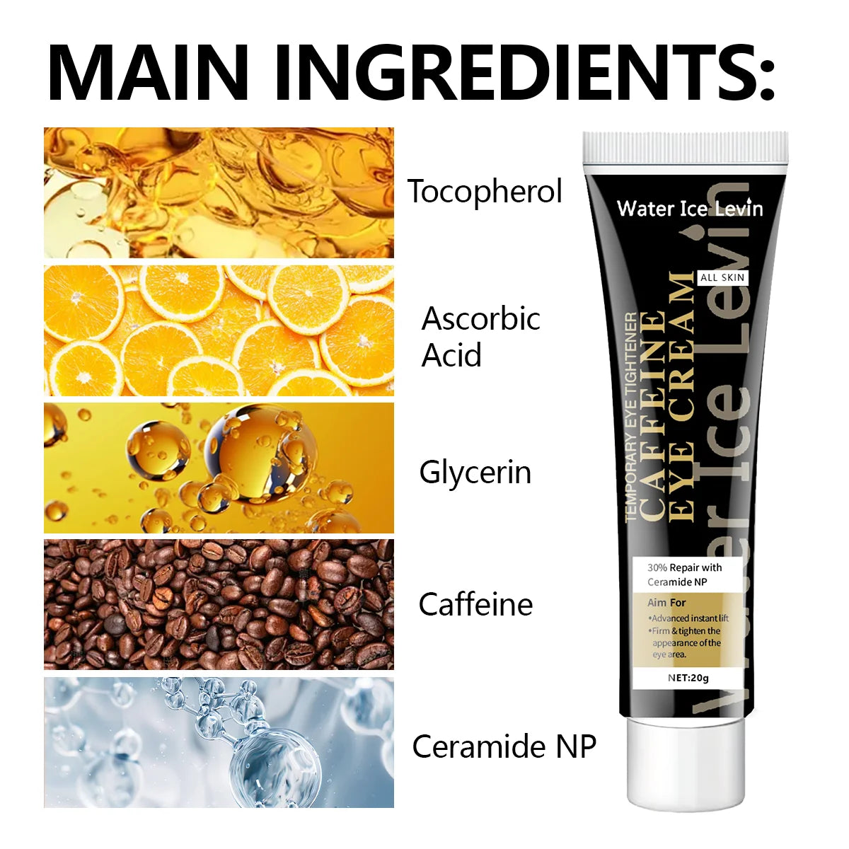 Caffeine Eye Cream – Dark Circles, Fine Lines & Firming Eye Serum Cream Oasis Select
