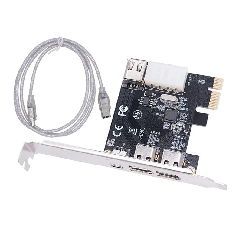 WISH PCI-E 1X 1394 4 Port DV HD Video Capture Card Firewire Card 800/400/200/100Mbps Supports Hot-Swapping For Desktop Oasis Select Default Title
