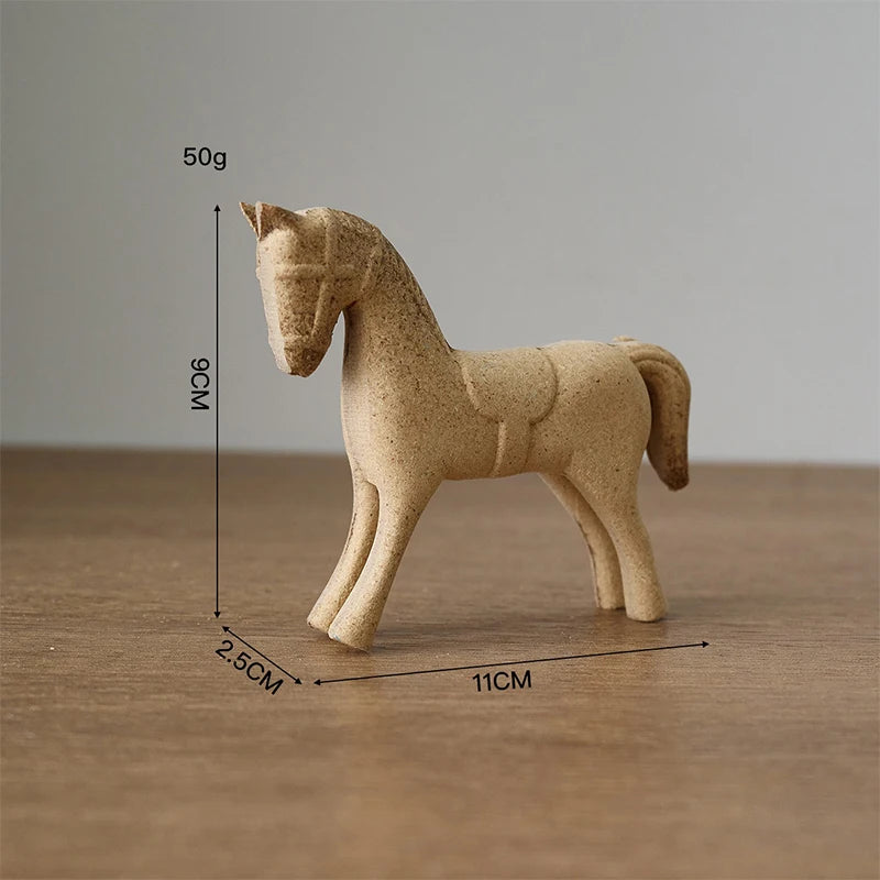 Creative DIY Painted Wooden Animal Sculptures - Horse, Rabbit, Cat, Giraffe- for decorative home accent Oasis Select A1