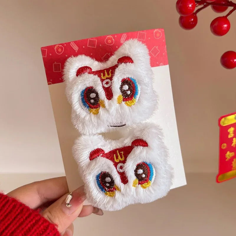 1/2pcs tassel hair clip, red New Year hair clip, Chinese style cute women's autumn and winter ancient style Hanfu headwear Oasis Select