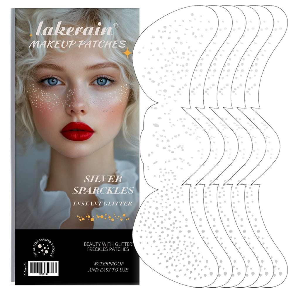 Silver Glitter Freckles Makeup Patches Fazif Makeup PatchesFace Makeup Fake Freckles Waterproof Temporary Face Freckles Oasis Select Silver