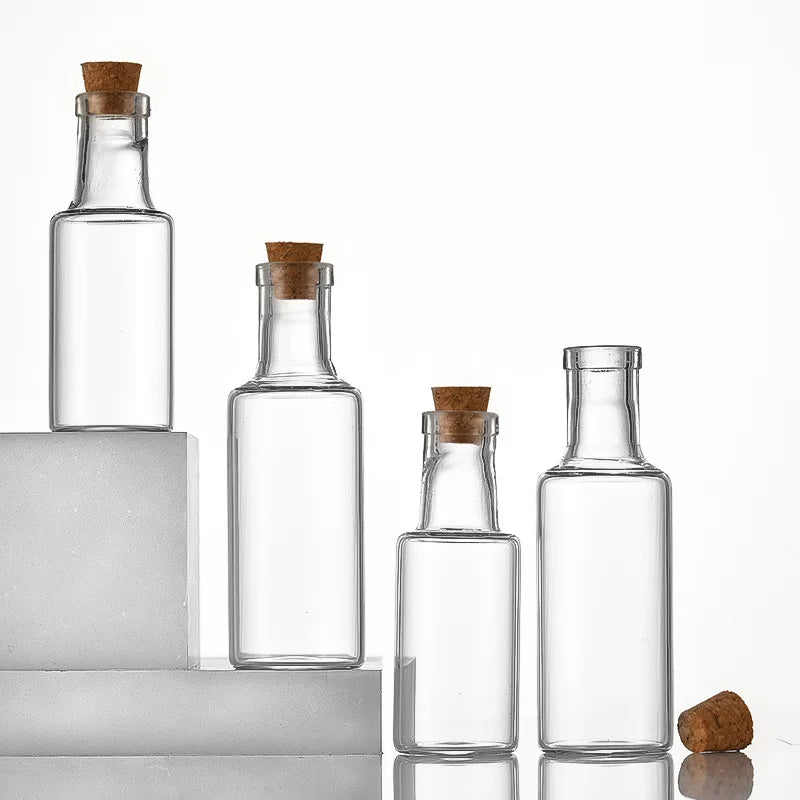 Mini Glass Bottles with Cork DIY Birthday Gift Transparent Empty Message Wishing Bottle Christmas Wedding Party Decoration Oasis Select