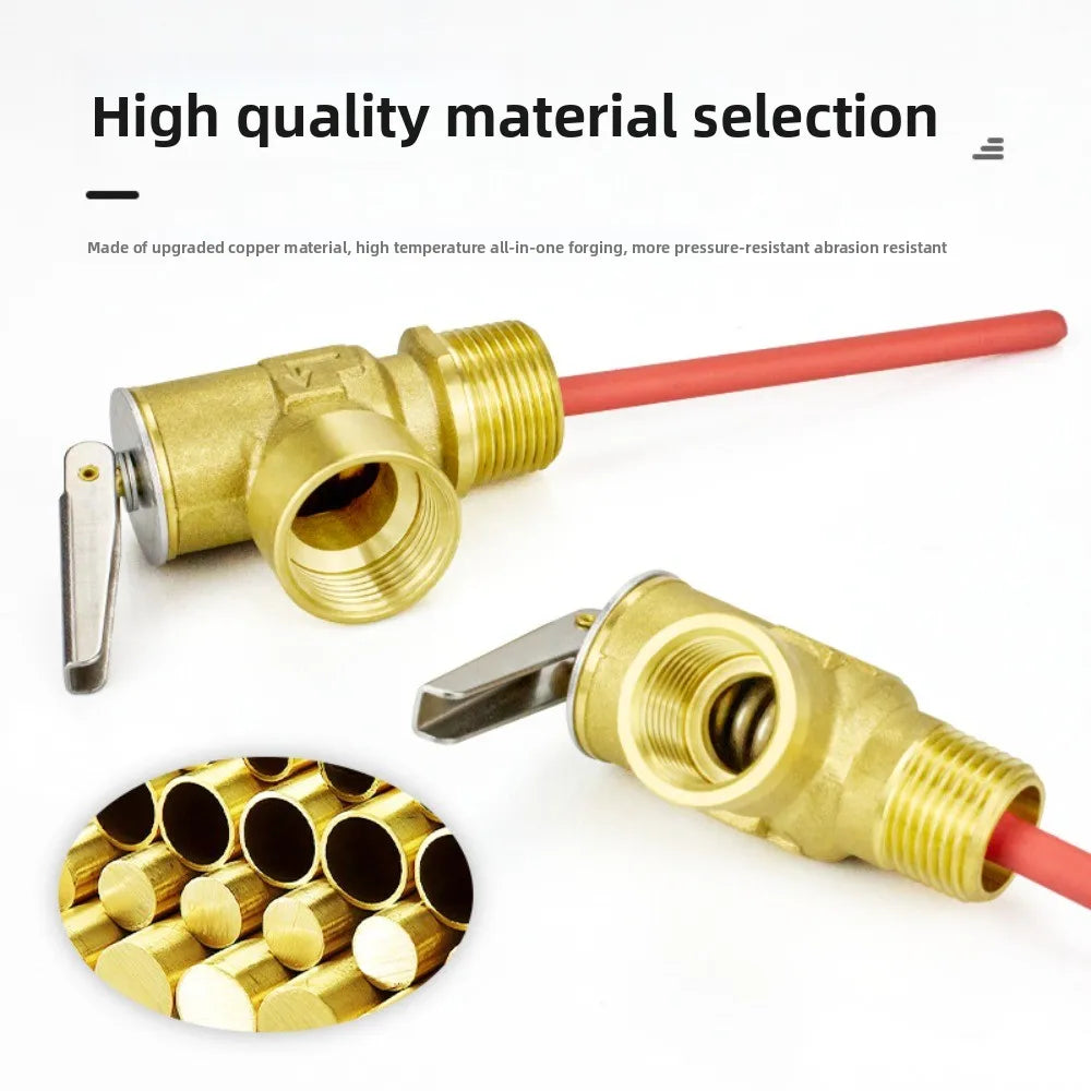 Durable Brass Safety Valve, Adjustable Pressure Relief Valve, Protects Against Overpressure In Closed Water Systems Oasis Select